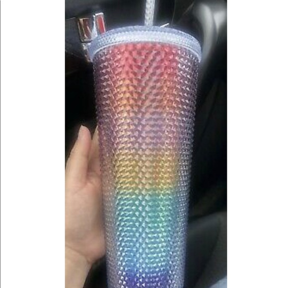RARE Starbucks Rainbow Iridescent Acrylic Cold Cup - Picture 6 of 6